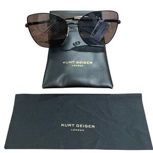 NWT KURT GEIGER BLACK CRYSTAL WIRE AVIATORS NEW IN CASE WITH TAGS